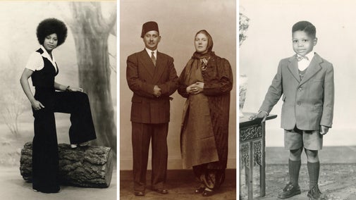 Three black and white photographs from the Dyche studios collection
